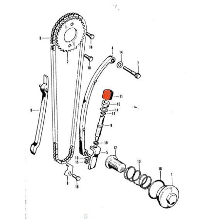 Distribution - capuchon de Tendeur chaine - CB125 S - CB-CL-SL-XL10...