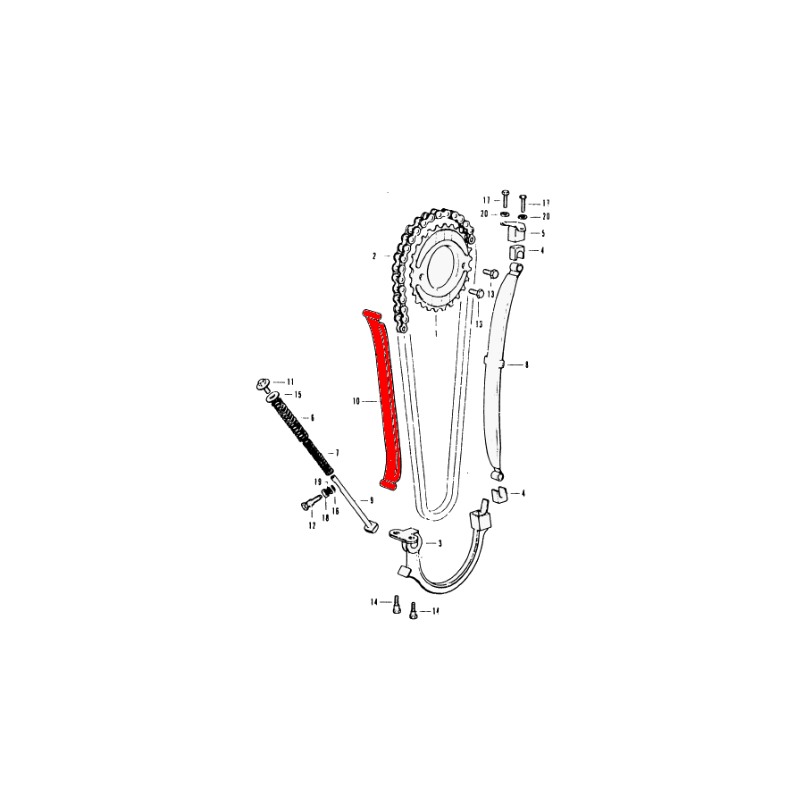 Distribution - tendeur de chaine - CB350 - CB400 Four 14620-333-ADP