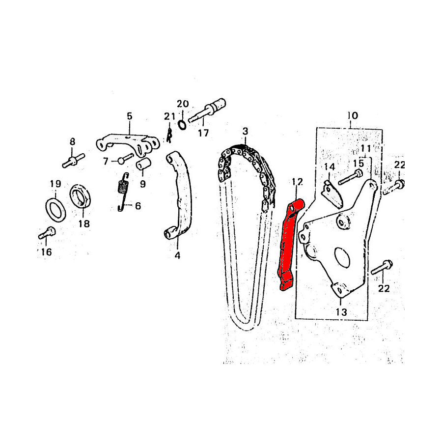 Distribution - Guide de chaine - CX400 - CX500 - GL500 14620-415-305