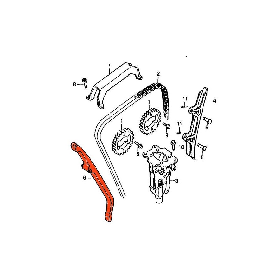 Distribution - Guide de chaine - "A" - CBR1000F 14620-MM5-003