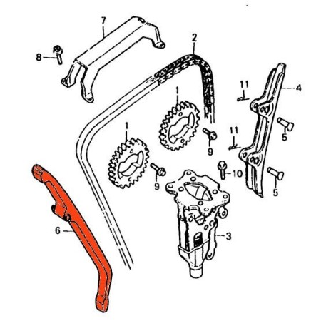 Distribution - Guide de chaine - "A" - CBR1000F 14620-MM5-003