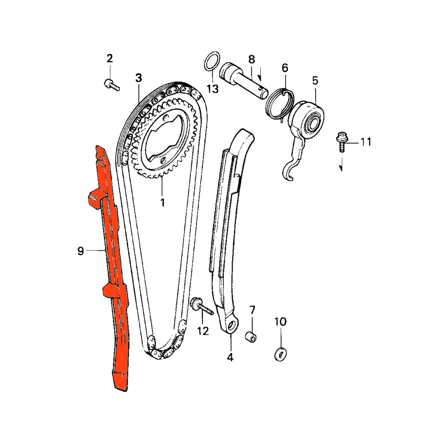 Distribution - Guide de Chaine - NX650 (88-89) - XR600 14620-MN9-000