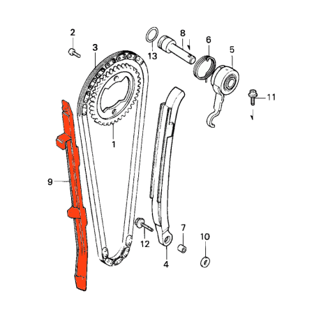 Distribution - Guide de Chaine - NX650 (88-89) - XR600 14620-MN9-000