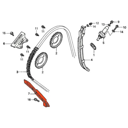 Distribution - Guide de chaine - CBR600 - CB600F 14620-MV9-671