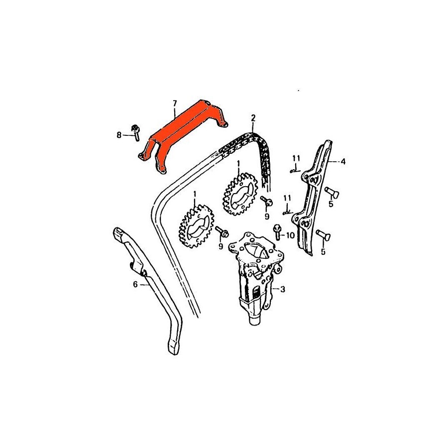 Distribution - Guide de chaine - "B" - CBR1000F 14630-MM5-010