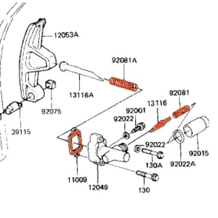 Distribution - Tendeur - Poussoir - Z650/750 - GT750 - ZR750 14820-...