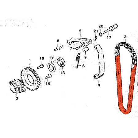 Distribution - Chaine 0417H-078 LE - Fermee - CX500-GL500 14401-415...