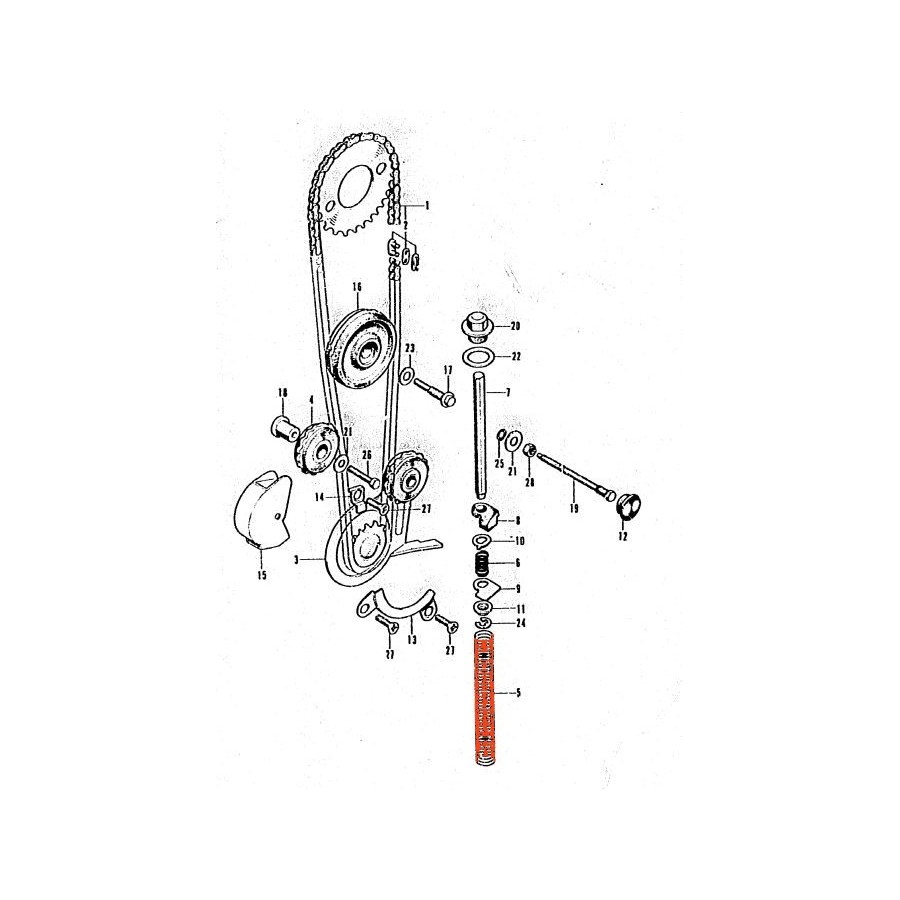 Distribution - Ressort - tendeur de chaine - CB125K 14541-303-000