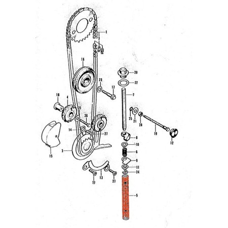 Distribution - Ressort - tendeur de chaine - CB125K 14541-303-000