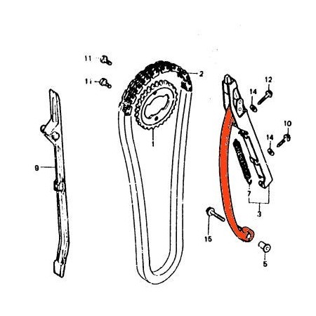 Distribution - Patin - FT500 / XL500 R/S 14500-427-000