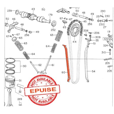 Distribution - guide chaine - cb250G - produit non livrable 14611-3...