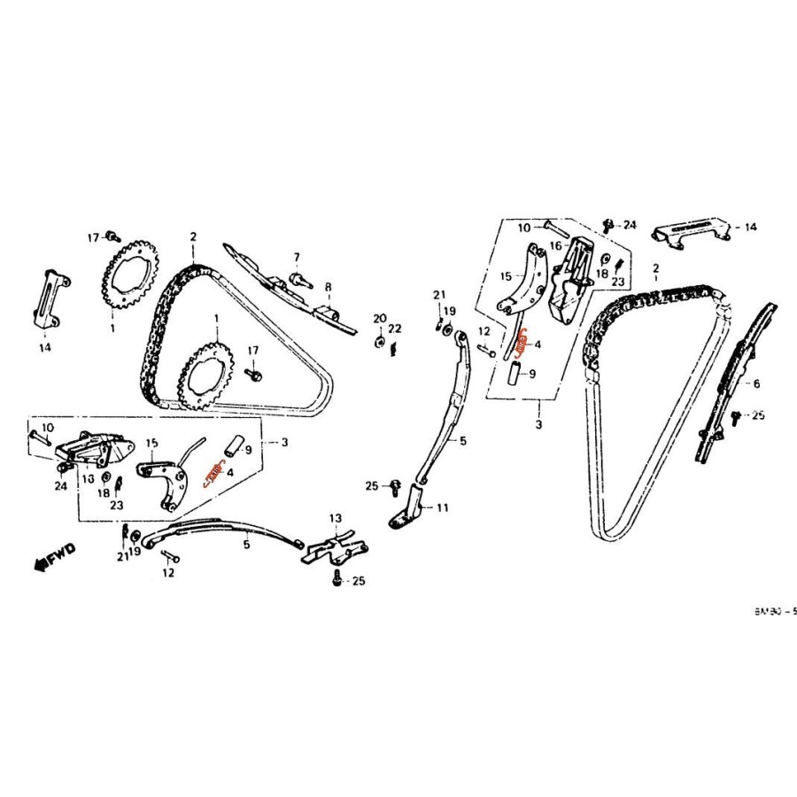 Distribution - Ressort de tendeur - VF750 - (RC07-RC09-RC14) 14514-...