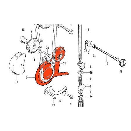 Distribution - Roue inferieure de Tendeur - CB125K 14500-303-020