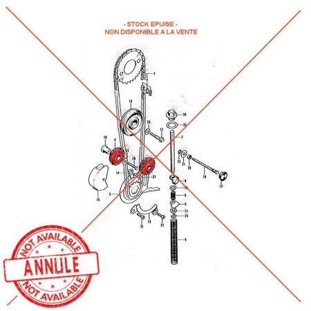 Distribution - Galet tendeur de chaine - CB125K 14509-230-330