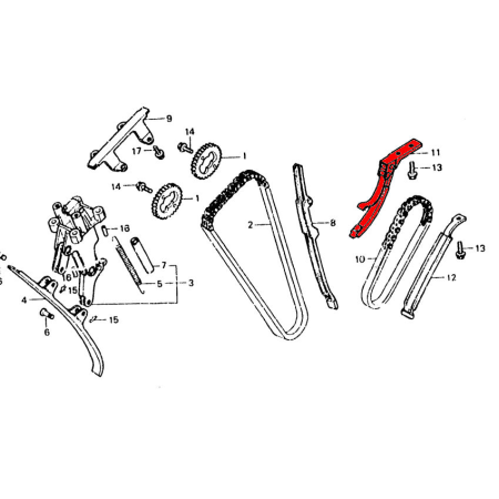 Distribution - tendeur de chaine de l'alternateur - CBX 650 28171-M...