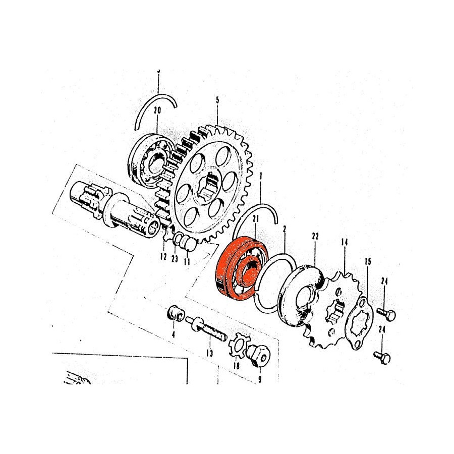 Moteur - Roulement axe sortie boite - 6305-C3 - rainure - 25x62x17 ...