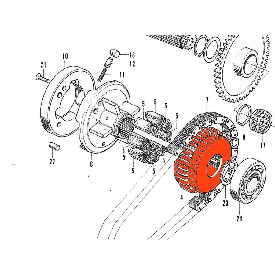 Moteur - Transmission - Pignon - primaire - CB500 K - Four 23111-32...