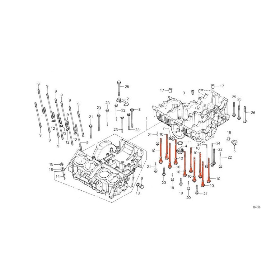 Moteur - Vis de carter inférieur - (x1) - M8 x118 - 90042-393-000