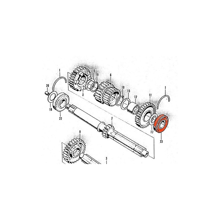 Moteur - Roulement axe primaire - 6304HS - rainuré - 20x52x15 mm 91...