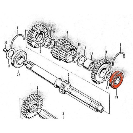 Moteur - Roulement axe primaire - 6304HS - rainuré - 20x52x15 mm 91...