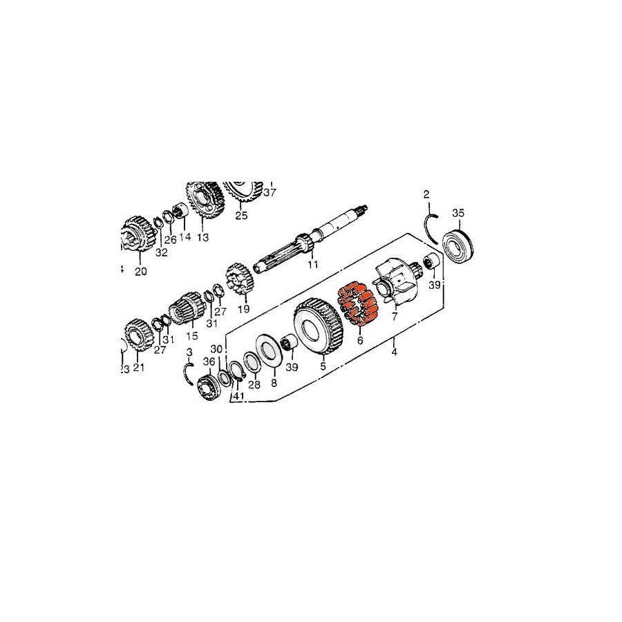 Silent bloc - amortisseur arbre primaire - (X12) 23114-MG9-000