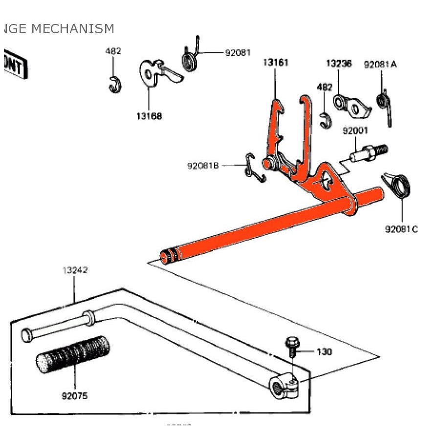 Axe de selecteur - 13161-1023 - KZ1100 38080-611-023