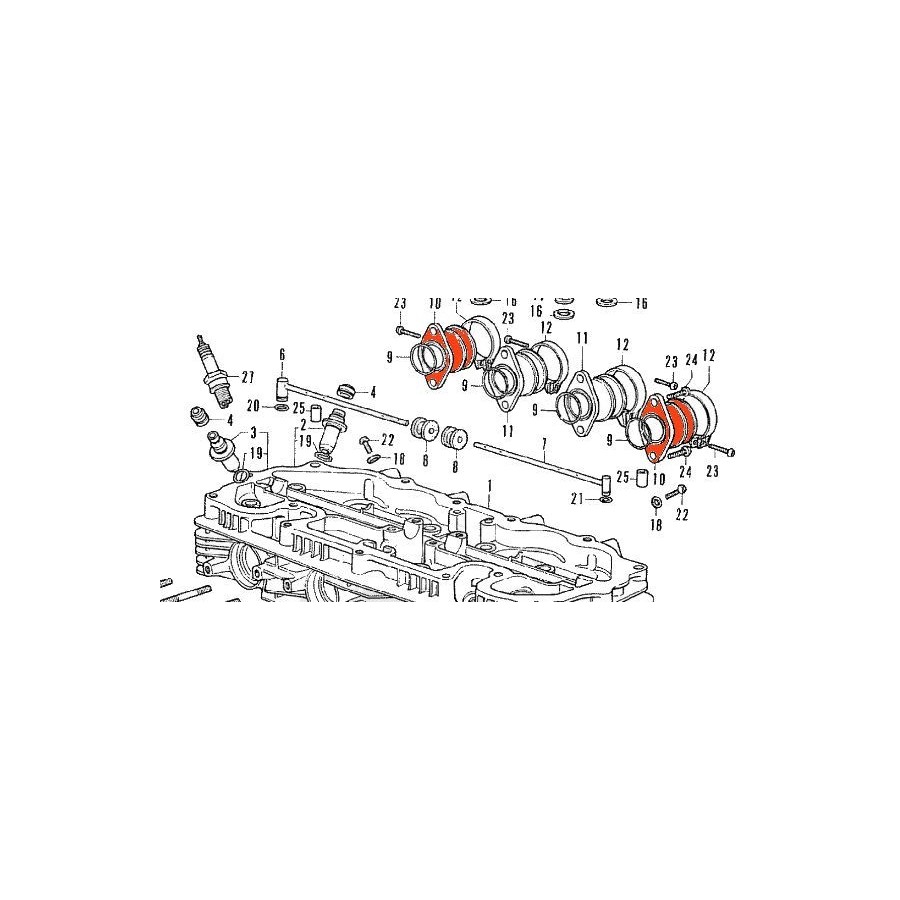 Pipe d'admission + Joint (x1) - CB350F / CB400F/F2  16211-333-030