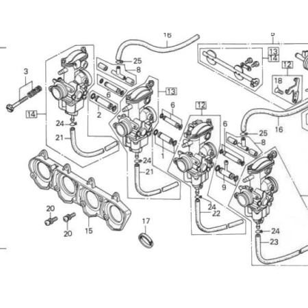 Pipe d'admission - Joint (x4) - CB650z - CB650b (RC03) - CB650c (RC...