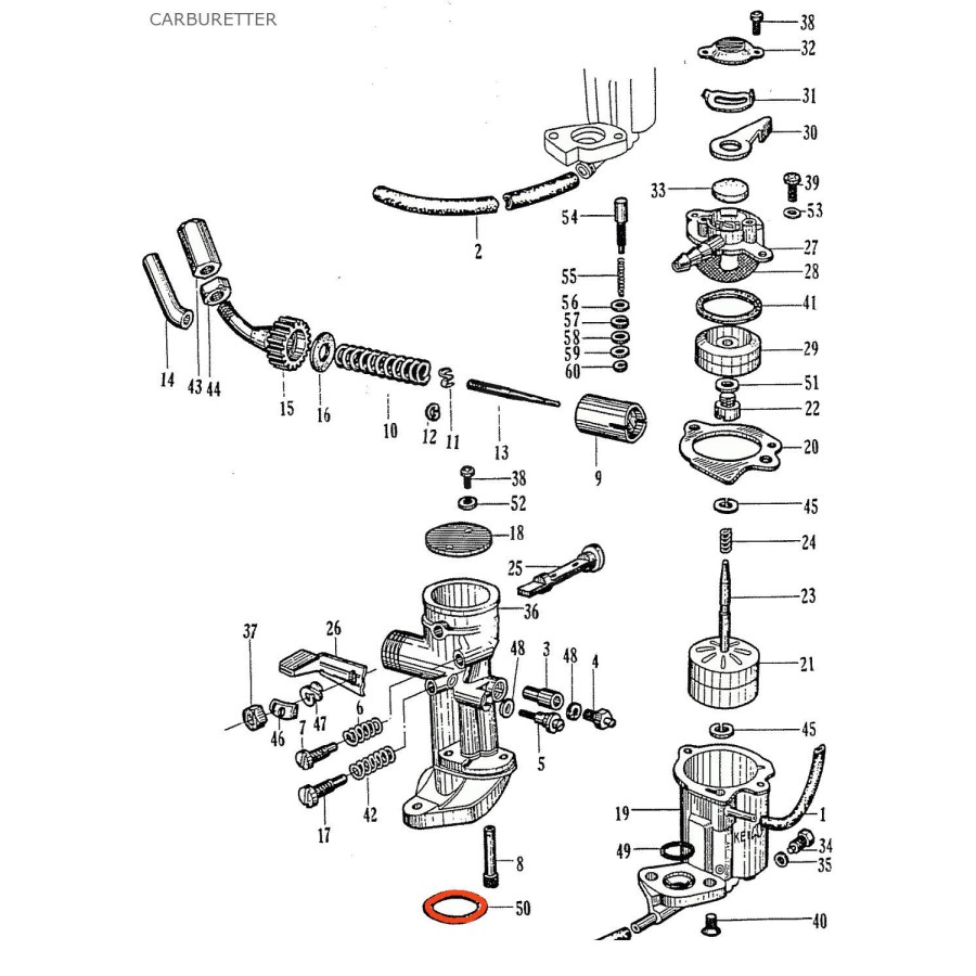 Carburateur - Joint pipe admission - CZ100 - ø18.30 x2.30 16173-001...