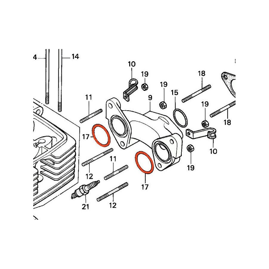 Moteur - Pipe admission - joint torique coté moteur - (x1) - ø 25.5...