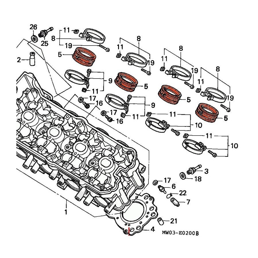 Moteur - Pipe admission - HONDA - (x1) - CBR900 - (SC28) - full pow...