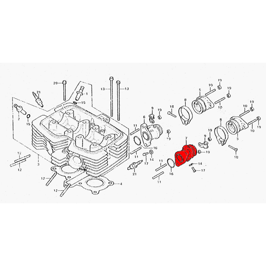 Moteur - Pipe admission - Coté moteur Gauche - CB125T 17121-399-013