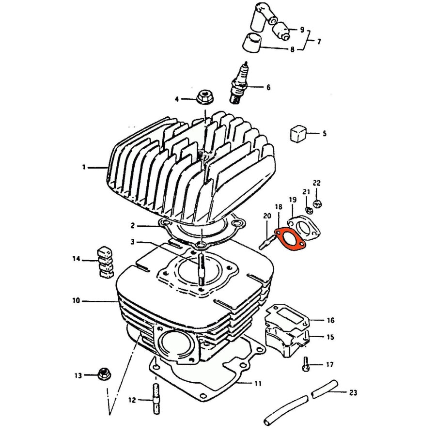 Pipe admission - Joint Papier - 13125-11000 - TS125ER 16209-131-251