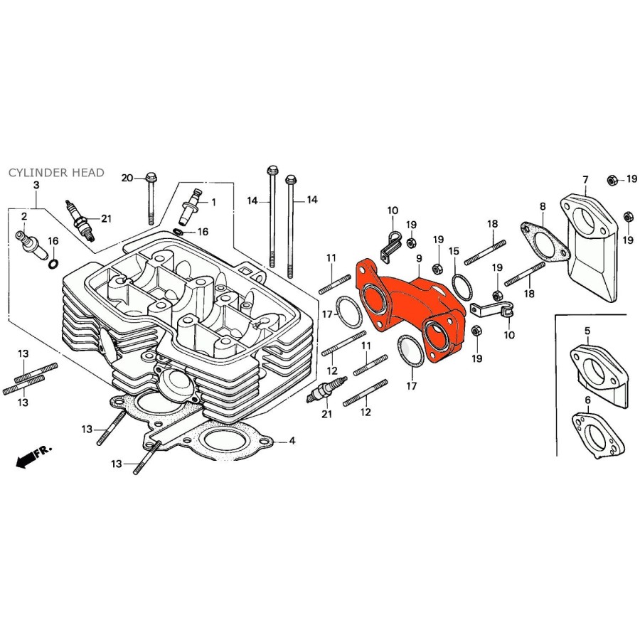 Moteur - Pipe admission - CM125 C 17111-KC2-ADP