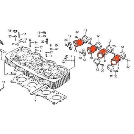 Pipe admission - (x4) - CB750 K7 - F2 -  16211-405-000