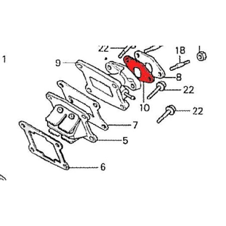 Moteur - Admission - Joint de pipe - MTX50 - 17119-166-010