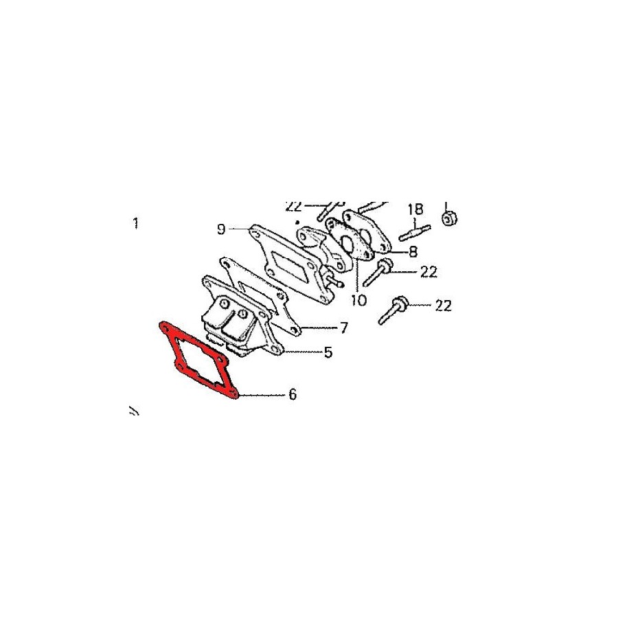 Moteur - Admission - Joint A de valve - MTX50 - 14132-166-010