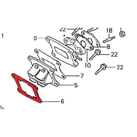 Moteur - Admission - Joint A de valve - MTX50 - 14132-166-010