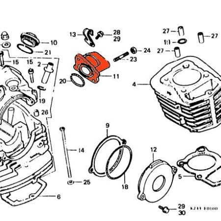 Moteur - pipe admission - XL125S