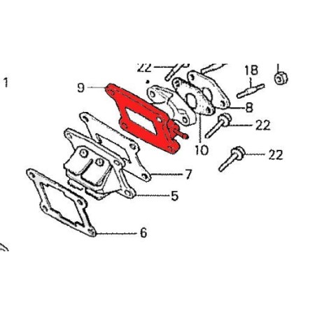 Moteur - Pipe admission - MTX50 - N'est plus disponible 17100-GF9-000