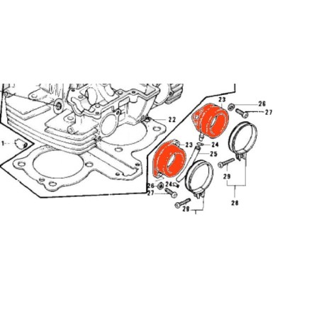 Pipe admission - Z750b - (x1) - N'est plus disponible 16212-160-650