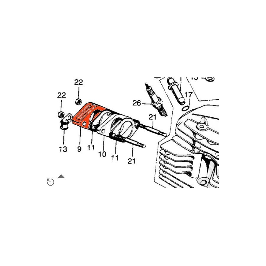 Moteur - pipe admission - isolant carburateur - SL125 16212-107-000