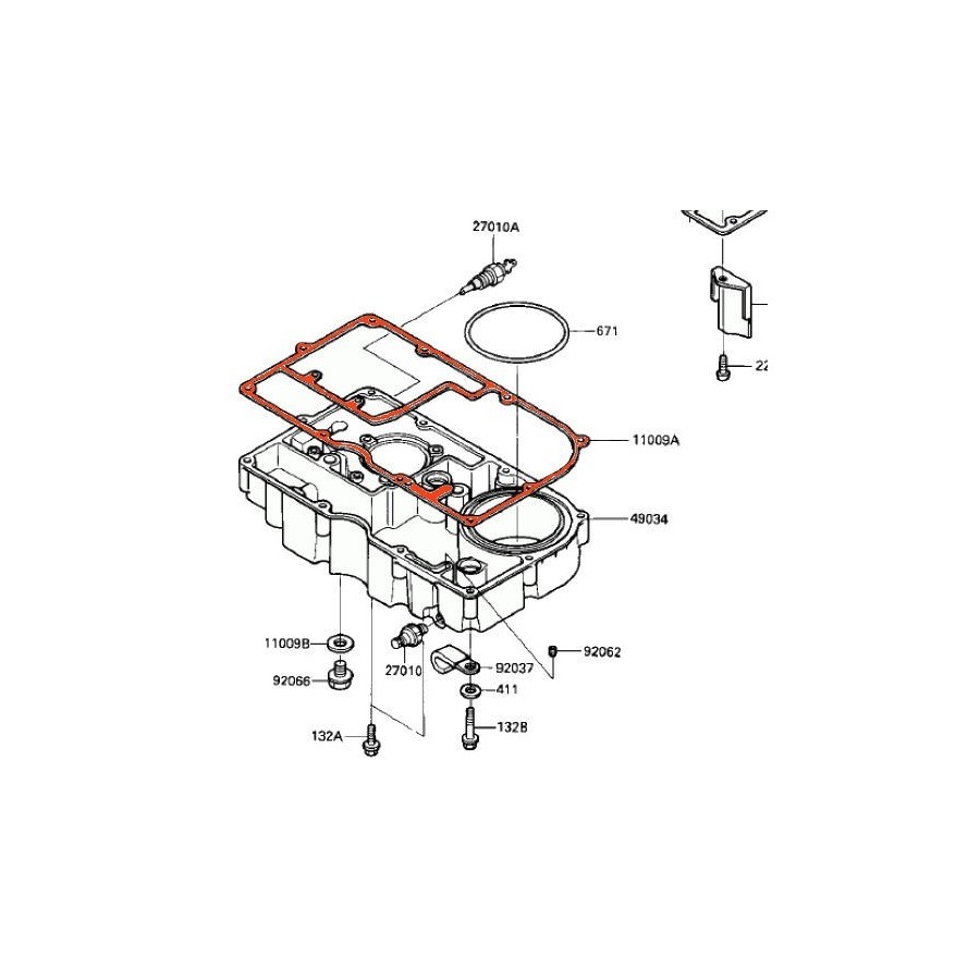 Moteur - joint de carter inferieur - 11009-1981 - GPZ900 - ......KZ...