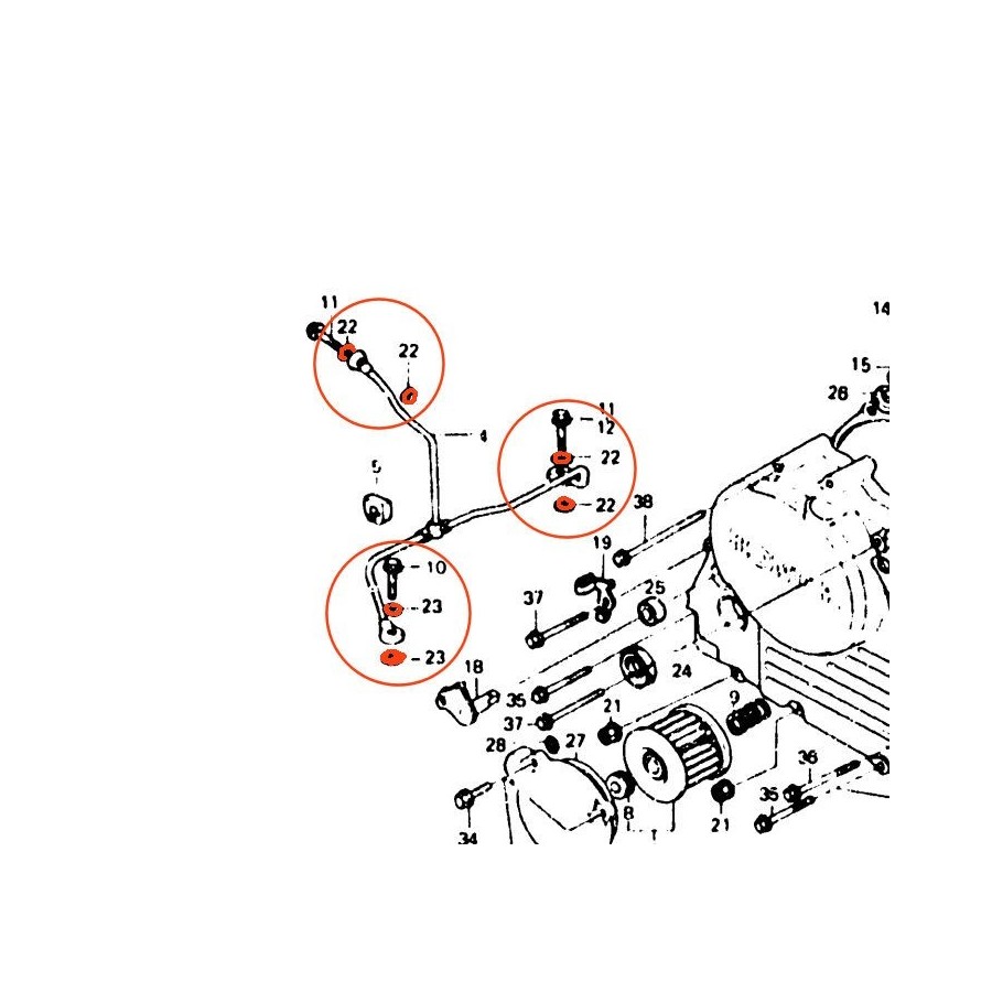 Moteur - Rondelle Cuivre , circuit d'huile - ... - XL250R 90475-703...