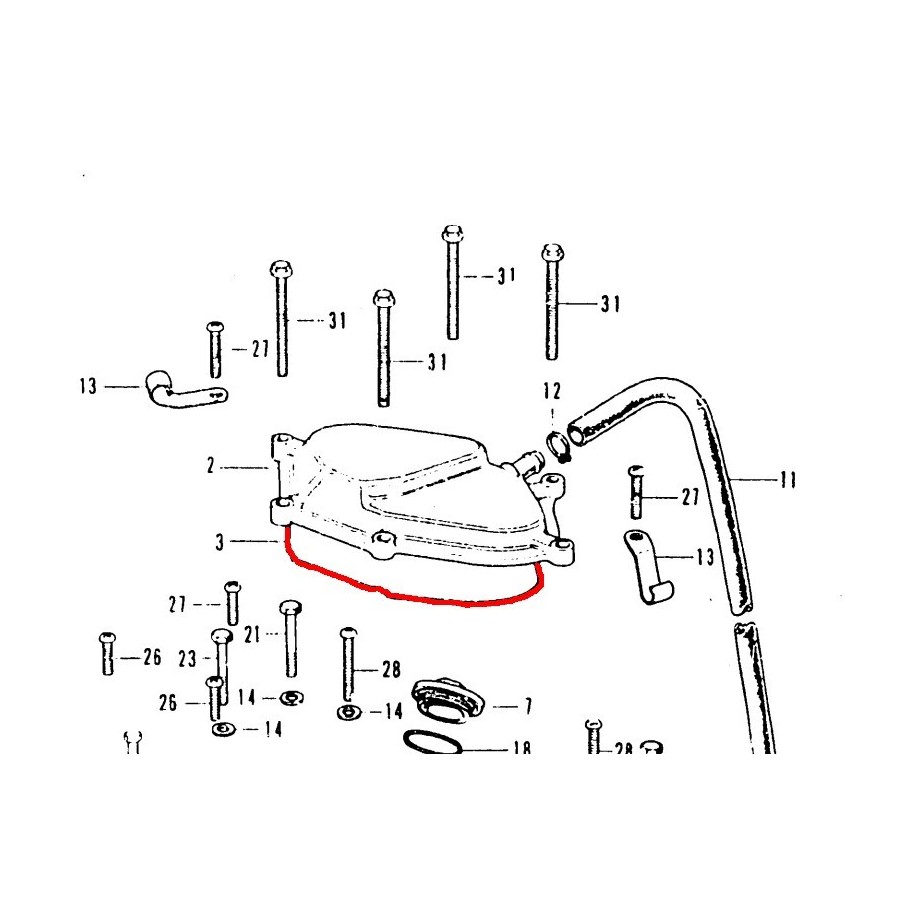 Moteur - Joint - carter de reniflard - CB500K / CB550K - CB550F 123...