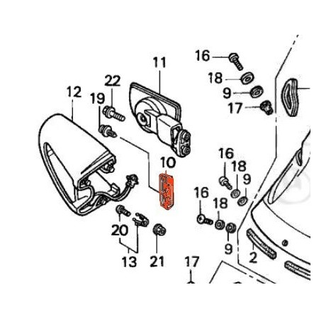 Support clignotant - Retroviseur - plaque - Droit - ST1100 64218-MT...