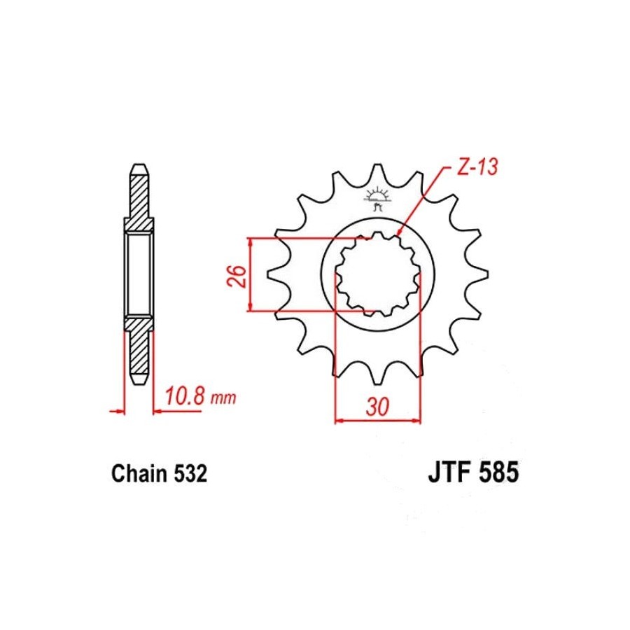 Transmission - Pignon - JTR585 - 532 - 17 Dents 36532-585-017