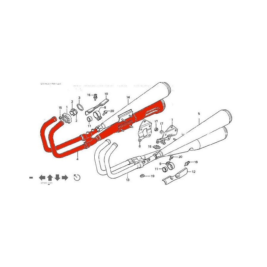 Echappement - Ligne 2en2 Droit - CB750K (DOHC) - N'est plus disponi...