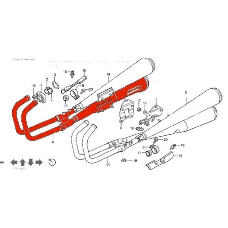 Echappement - Ligne 2en2 Droit - CB750K (DOHC) - N'est plus disponi...