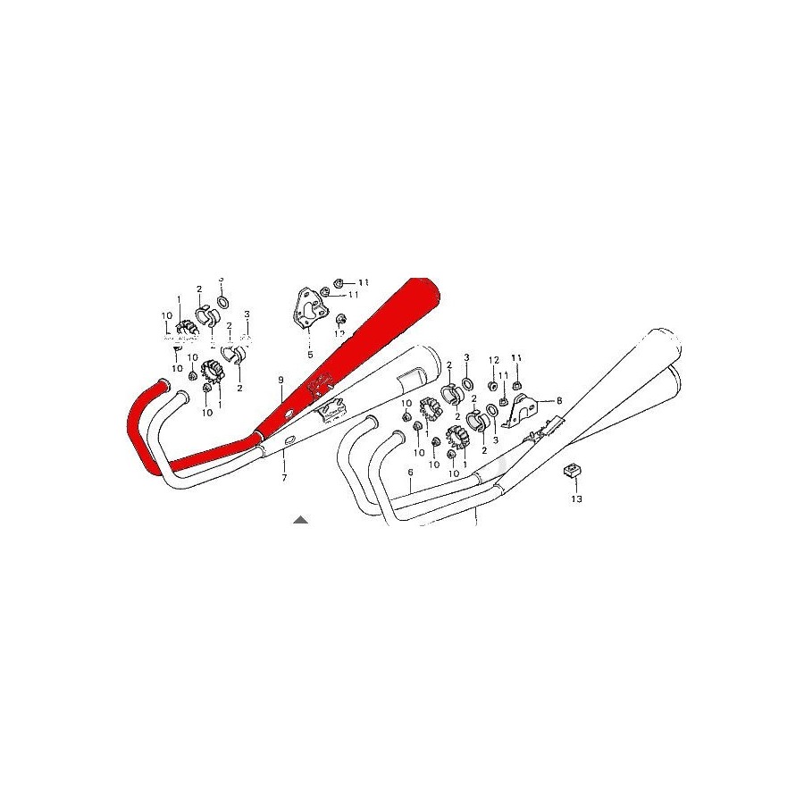 Echappement N°4 - CB500/550K - CB550F - Non Livable 18450-404-670